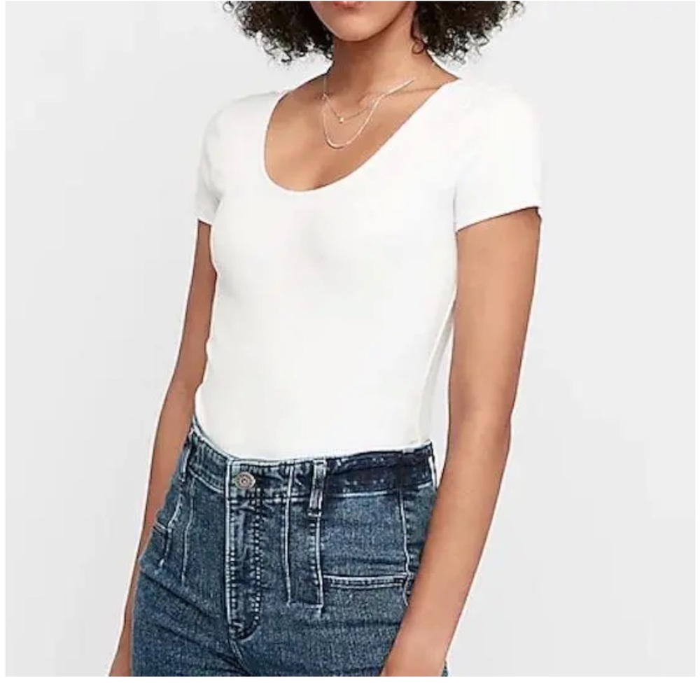 Express Scoop Neck Ribbed Thong Bodysuit!